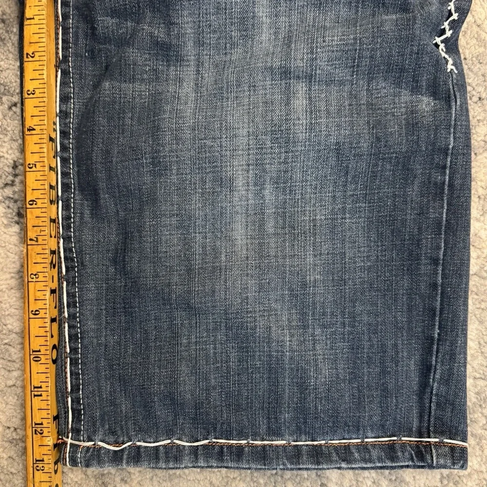 Y2K Laguna Beach Shorts 32 Fleur De Lis Embroidered Denim 2000s Rare